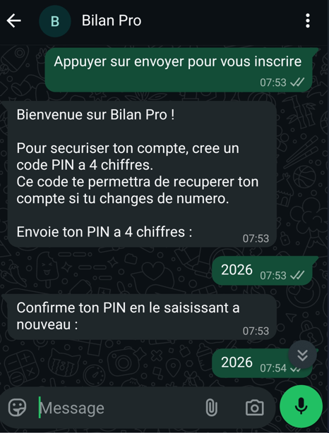 Création du PIN