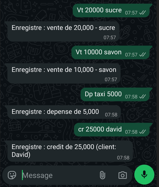 Enregistrement de transactions